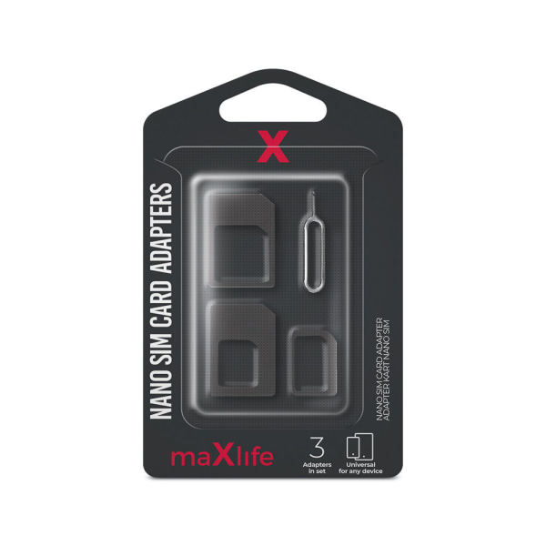 Maxlife Nano SIM-kortadaptere Black