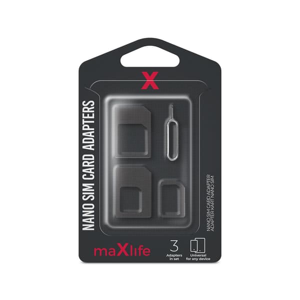 Maxlife Nano SIM-kortadaptrar Black