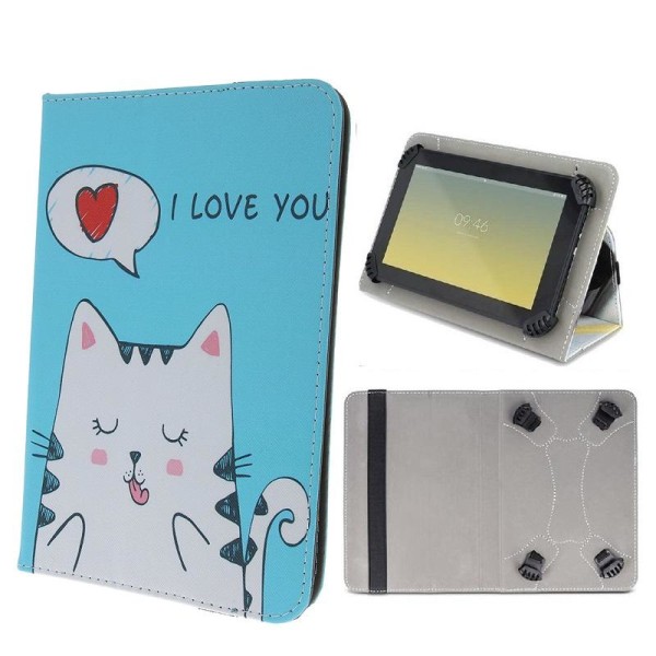 Universal Flip Case til 9-10,2" tabletter - Kitty Multicolor