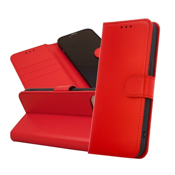 iPhone 16 Plus - Book Case Fodral Mobilplånbok Röd Röd