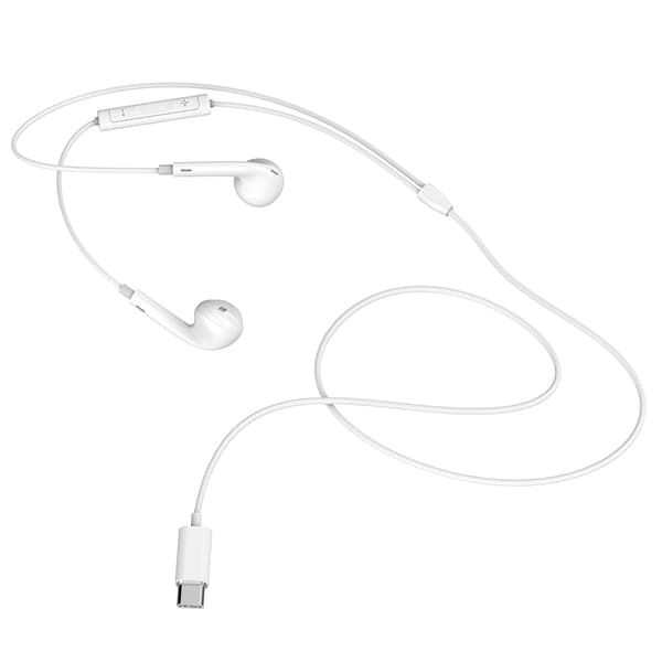 USB-C hörlurar för Samsung, iPhone och Mobil med USB-C Kontakt Vit