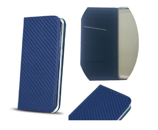 iPhone 7 / 8 Smart Carbon Flip Case Mobilplånbok - Mörkblå Dark blue