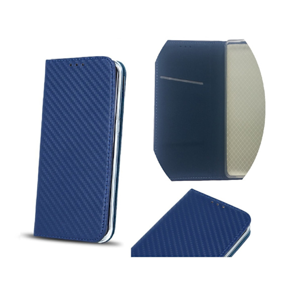 iPhone 7 / 8 Smart Carbon Flip Case Mobilplånbok - Mörkblå Mörkblå