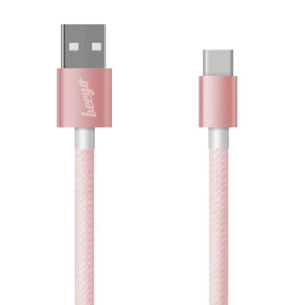 Beeyo USB-C 2Amp Twine Laddningskabel - Rosa Pink