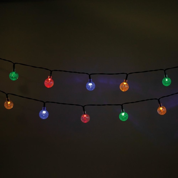 5m dekorative 30 krystalkugler streng LED flerfarvet 230V lys Multicolor
