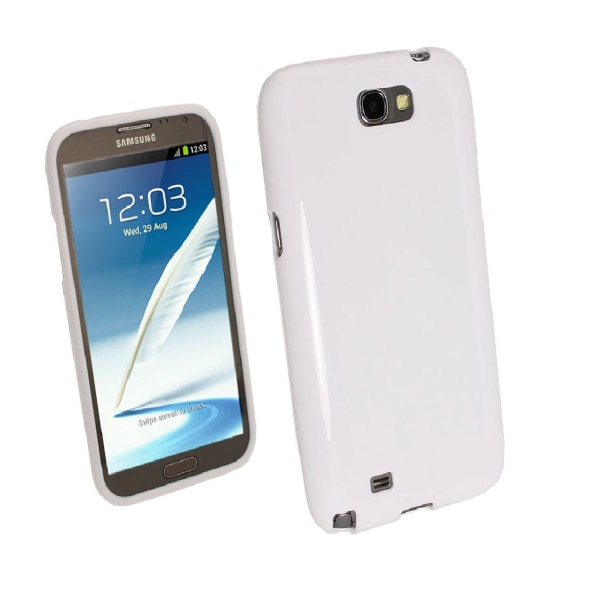 Samsung Galaxy Note 2 TPU Gel Cover + Ilmainen näytönsuoja White