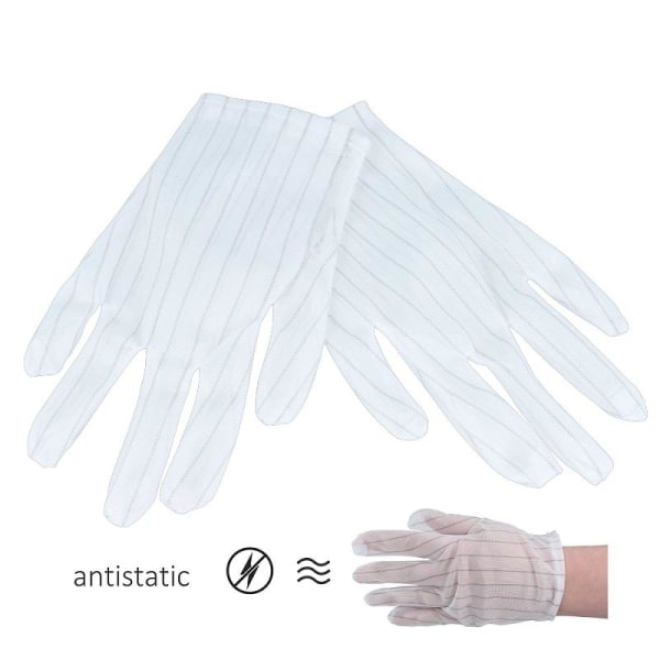 2-PACK antistatiske handsker Arbejdssikkerhed Elektronisk str.L White