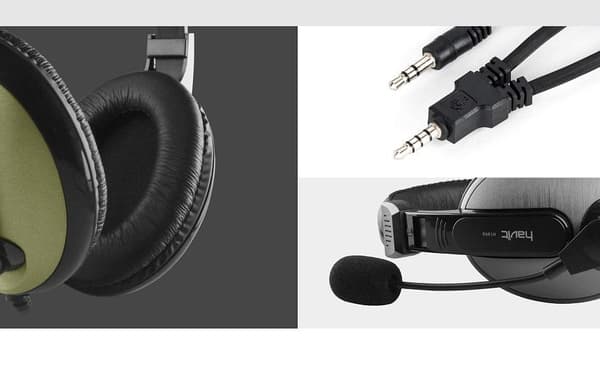 HAVIT Stereolyd 40mm Kablede hovedtelefoner med mikrofon - Sort Stonegrey