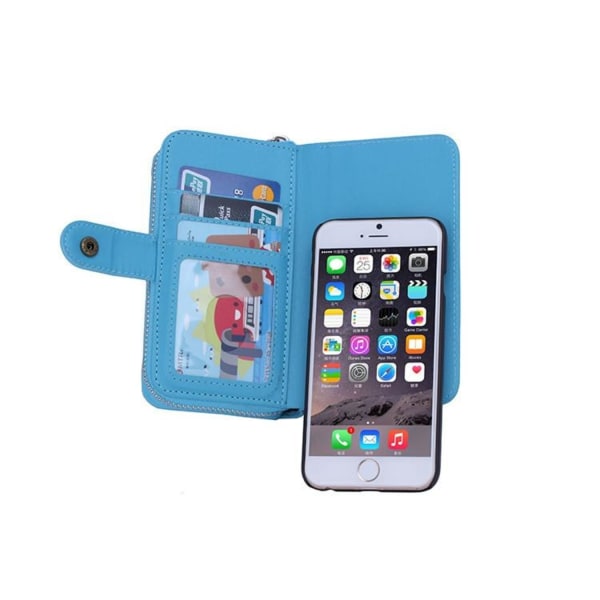 iPhone 7 Plus / 8 Plus magneettinen lompakkokotelo - sininen Blue