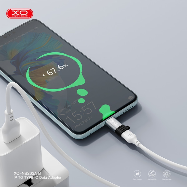 27W Lightning till USB-C Adapter Snabb laddning & dataöverföring Aluminium