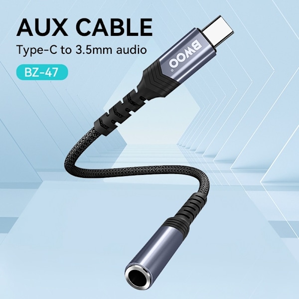 USB-C till 3.5mm Audio Adapter Samsung/Andriod, iPhone 15/16 Mobiler - Svart Svart