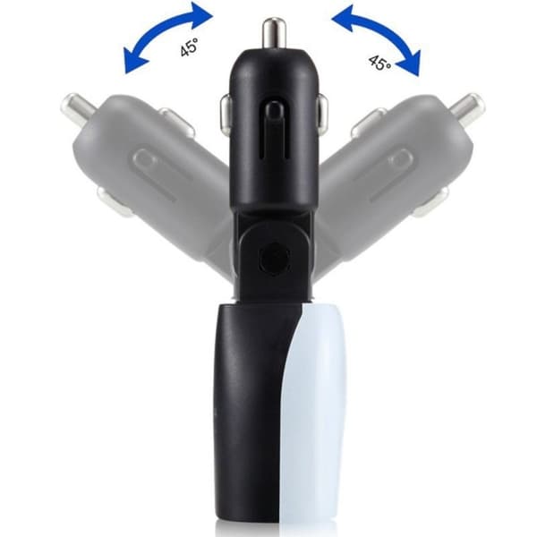 Universal Billaddare 3.4A Dual USB med LED Display för iPhone Samsung Android 12V/24V Vit