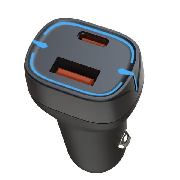20W USB-C PD 3.0 / USB QC3.0 Snabb Billaddare För iPhone, Samsung Svart