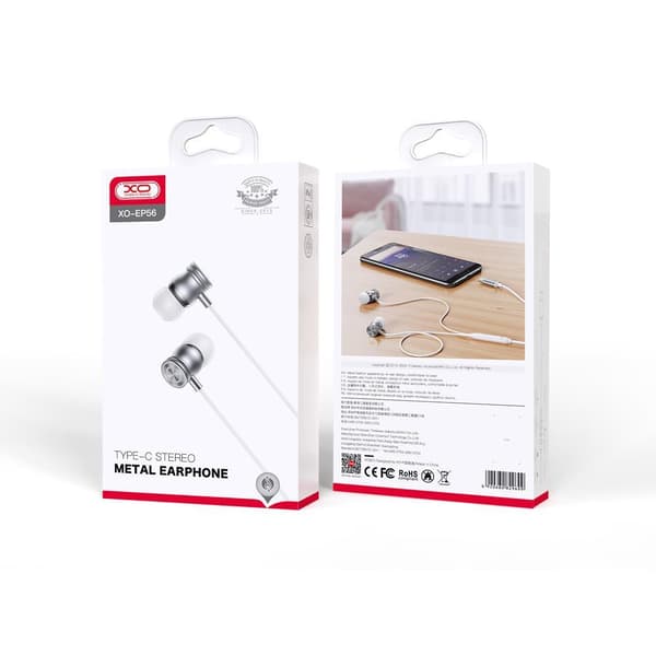 Apple iPhone 15/16/17/18 kompatibla USB-C In-Ear Hörlurar med Mikrofon -Silver Silver