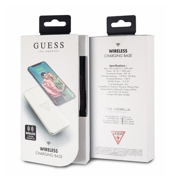 GUESS Original Trådlös laddare Qi - Vit/Guld White