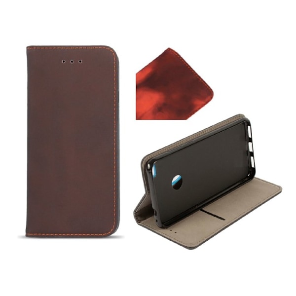 Huawei P10 Lite - Smart Termo Plånboksfodral -Svart/Red Black