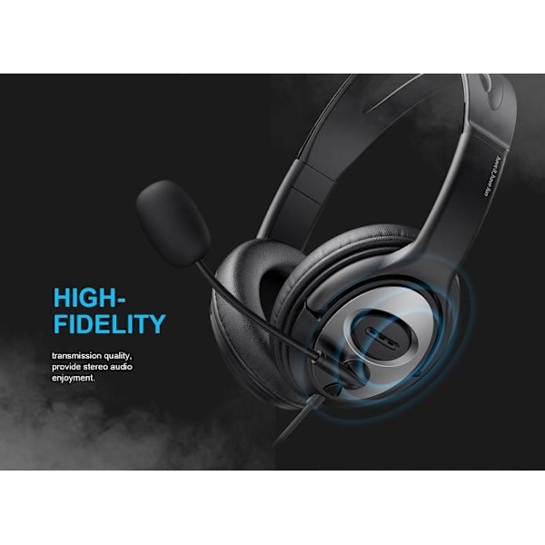 HAVIT Stereoljud 40mm Wired Hörlurar med mikrofon - Svart Svart
