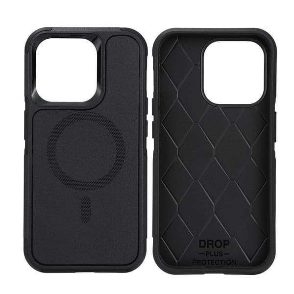 iPhone 15 Pro Skal – Rugged Skyddsfodral med MagSafe, 2-Lagers & Stöttåligt Black