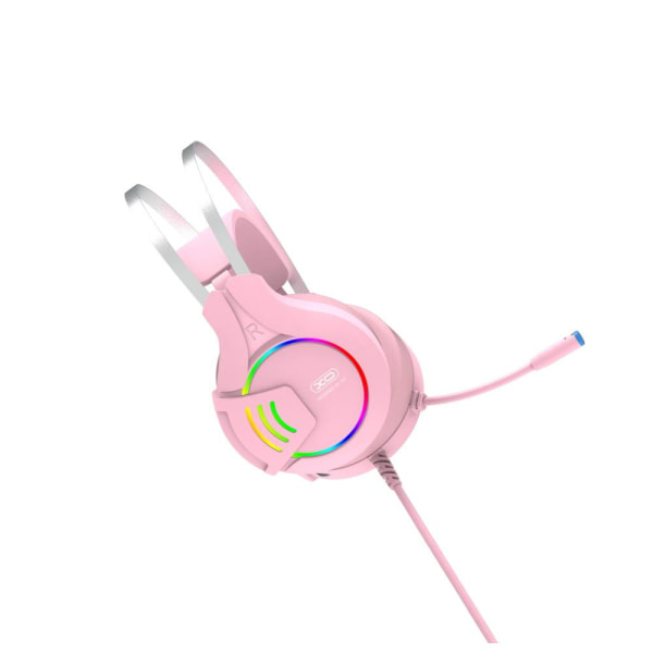 XO Stereo Gaming Hovedtelefoner med kabel 3,5 mm jack lyserød Pink