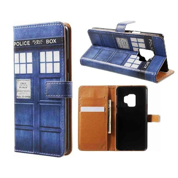 Samsung Galaxy S9 - Police Box Fodral Mobilplånbok - Blå Blue