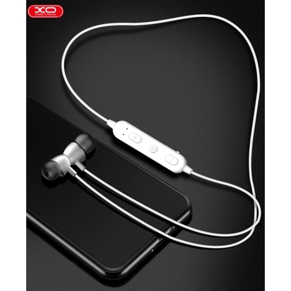 XO-BS15 Bluetooth Sport trådløs håndfri magnetisk nakkebøjle White