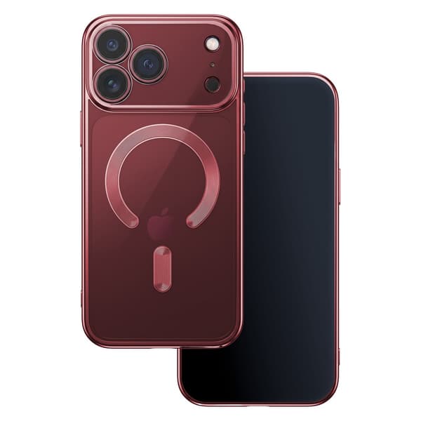 iPhone 18 Pro Max / iPhone 17 Pro Max MagSafe-kompatibelt Chrome Skal DarkCherry Transparent