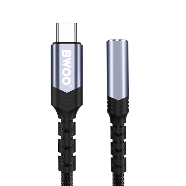 USB-C till 3.5mm Audio Adapter Samsung/Andriod, iPhone 15/16 Mobiler - Svart Svart