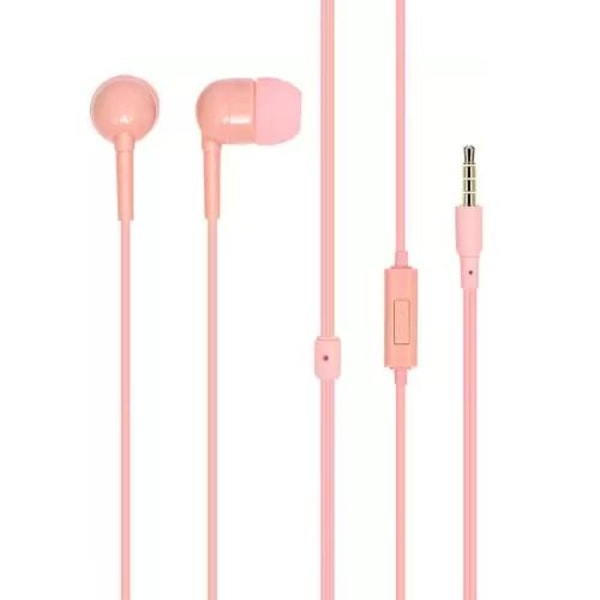 In-Ear Kablede hovedtelefoner med mikrofon 3,5 mm iPhone, Samsung Pink