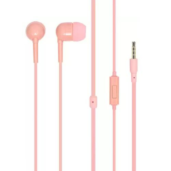 In-Ear langalliset kuulokkeet mikrofonilla 3,5 mm iPhone, Samsung Pink