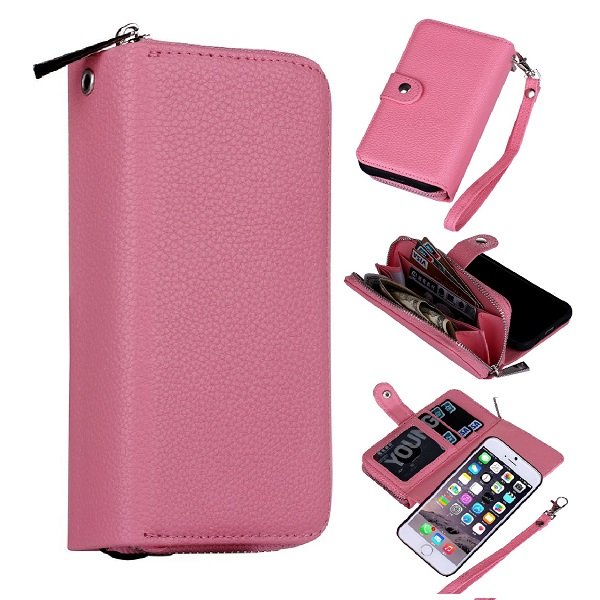 Samsung Galaxy S8 Plus - Magneettinen lompakkokotelo ja kolikkolokero - Pink
