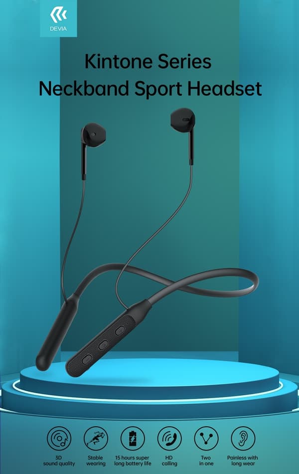 Bluetooth Smart Trådlös Handsfree Neckband Devia Kintone Svart