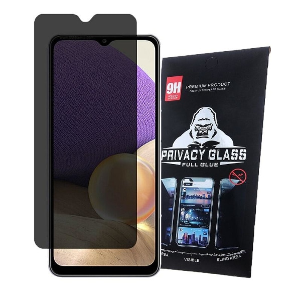 Samsung Galaxy A32 5G / A12 / A02s Privacy Helskärm Härdat Glas Transparent