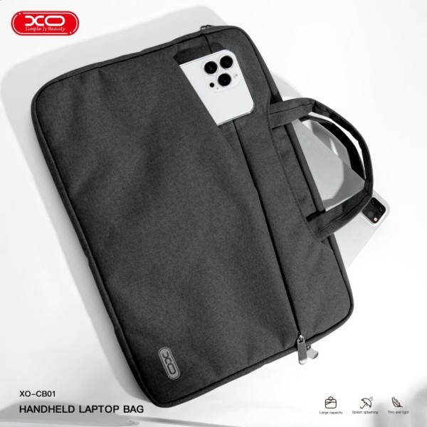 XO bærbar computertaske 14 tommer, vandtæt, anti-kollisionsbeskyttelse Black
