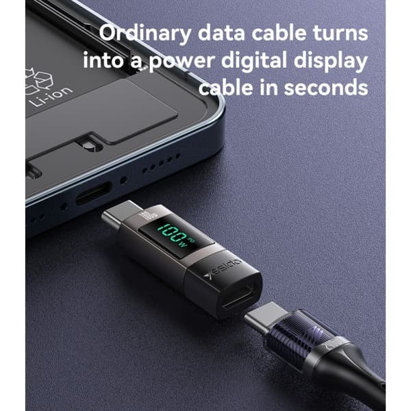 USB-C till USB-C Adapter 100W PD laddnings & 480Mbps dataöverföring Svart