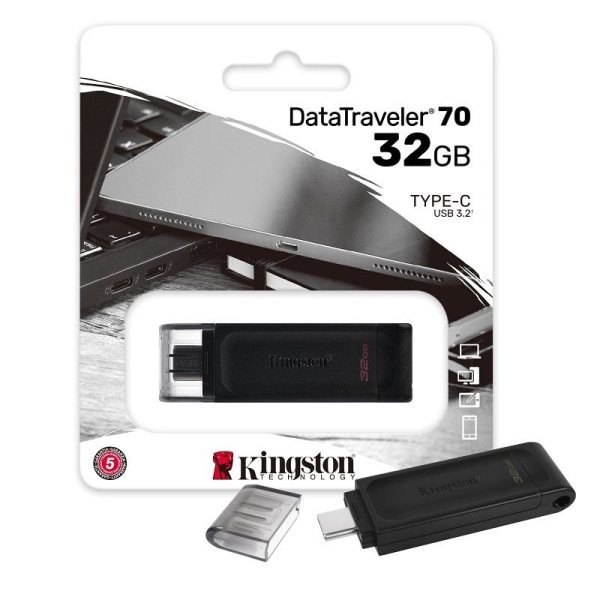 32GB Kingston DataTraveler USB-C-kontakt USB-minne Sort