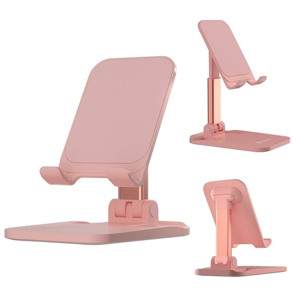 Devia EL161 Justerbart Hopfällbart Mobil- & Surfplattehållare – Rosa Rosa
