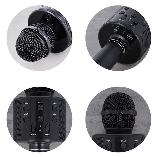 Karaoke Trådlös Mikrofon med Bluetooth-högtalare - Svart Svart
