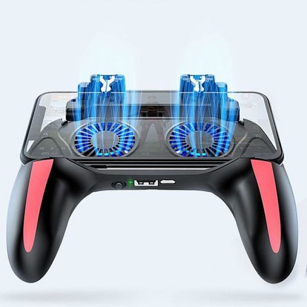 Universal Dual Fan Cooling Gamepad med 2500mAh Powerbank Svart