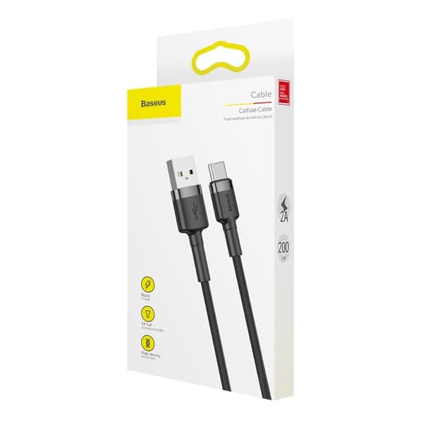 Baseus USB-C Snabbladdning Laddningskabel Samsung / Android -2m Black