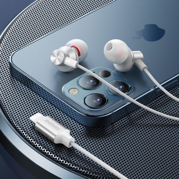 Lightning Wired Earphone med volymkontroll för iPhone iPad iPod Vit