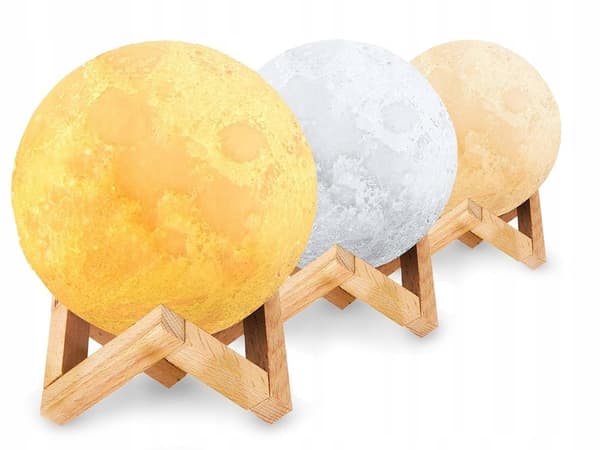 Månlampa 3d Moon light 8cm uppladdningsbar Nattlampa Multicolor