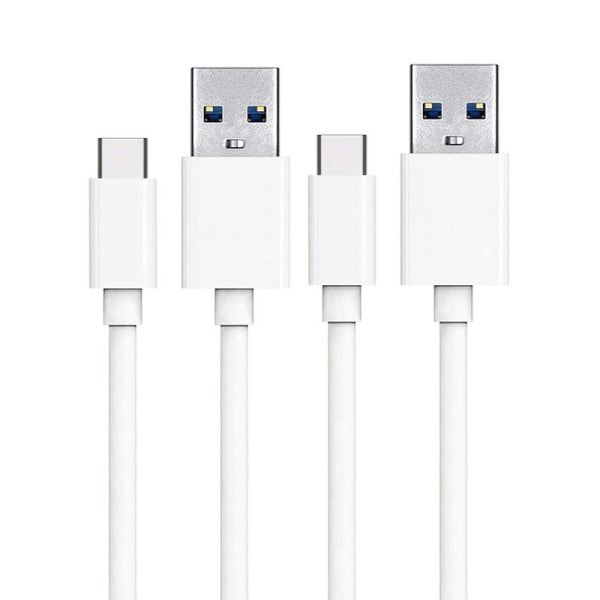 2-PACK USB-C Hurtigladning 2.1A kabel til Samsung, Android -1m Multicolor