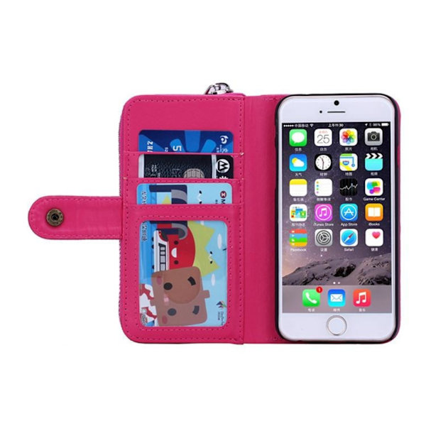 iPhone 6 Plus / 6s Plus  Magnetiskt Plånboksfodral - Rosa Pink