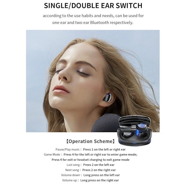 TWS Bluetooth V5.0 Trådlös Hörlurar DEVIA JOY Game - Svart Black