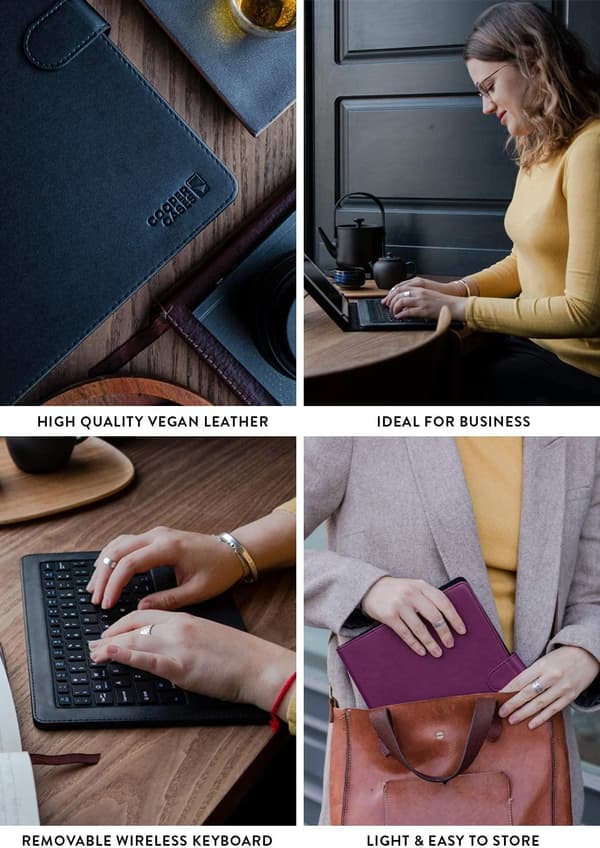 Universal 7-8 tommer tablettaske med Bluetooth-tastatur Black