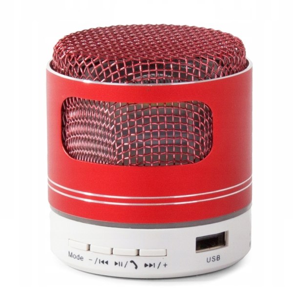 Portable Mini Bluetooth Högtalare FM radio, Minneskort, AUX -Röd Red