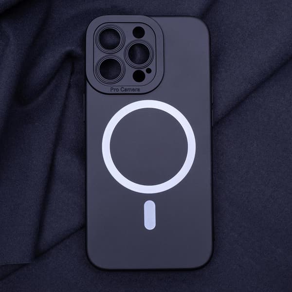 iPhone 12 / iPhone 12 PRO - Magasafe Silicon Slim Mjuk Skal Svart Black