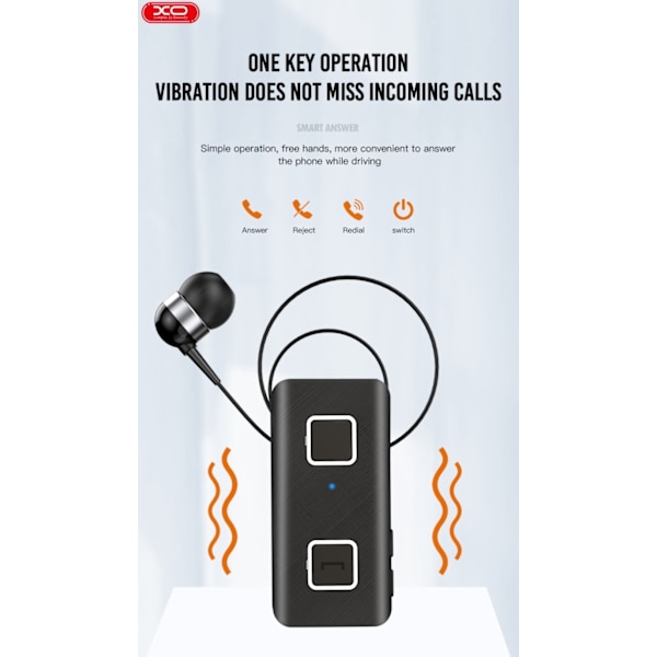 XO LAVALIER Smart Business Bluetooth-hörlurar. Black
