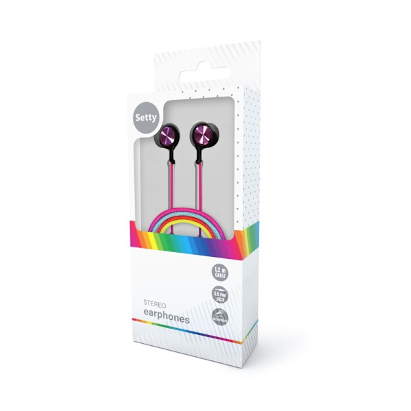 In-Ear Rainbow Hörlurar med mikrofon 3,5mm iPhone, Samsung Multicolor