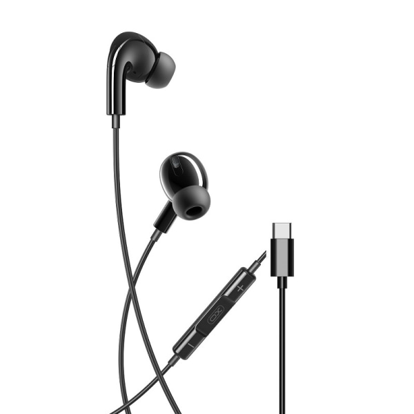USB-C / TYP-C Kontakt In-Ear Hörlurar med Mikrofon Samsung /Andr Svart